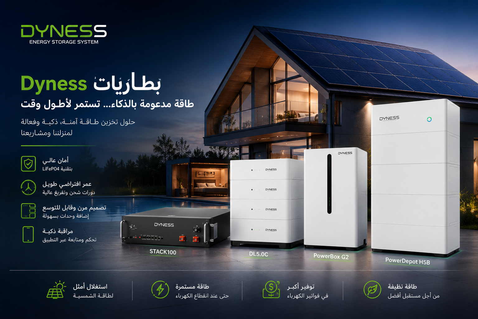 بطاريات Dyness: حلول ذكية لتخزين الطاقة الشمسية بكفاءة عالية
